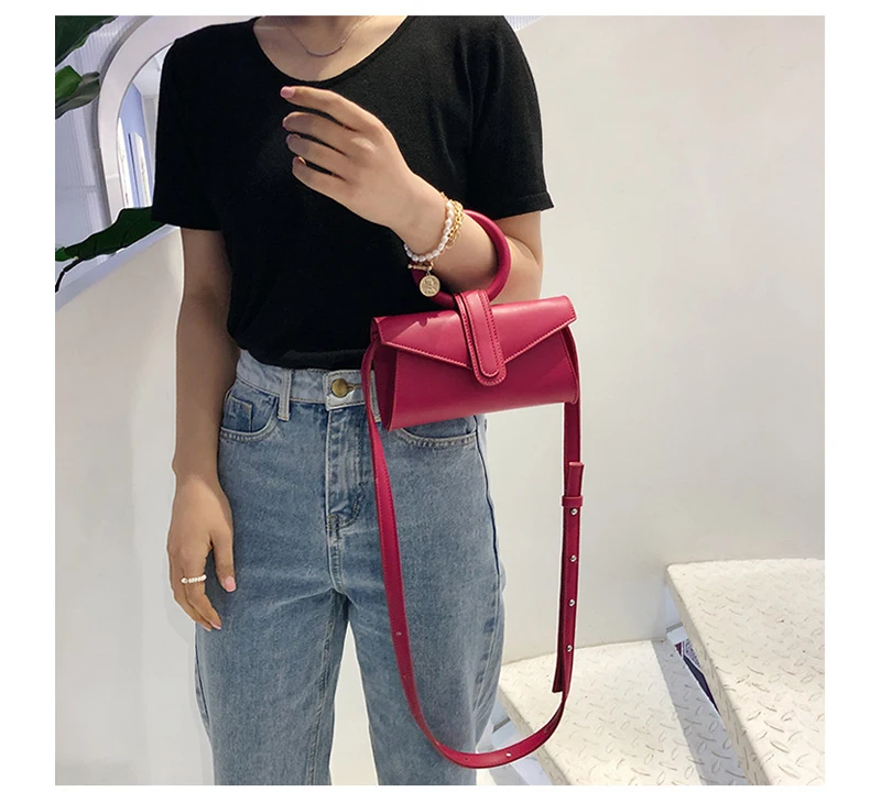 sólida crossbody pacote feminino pequeno tote 030401