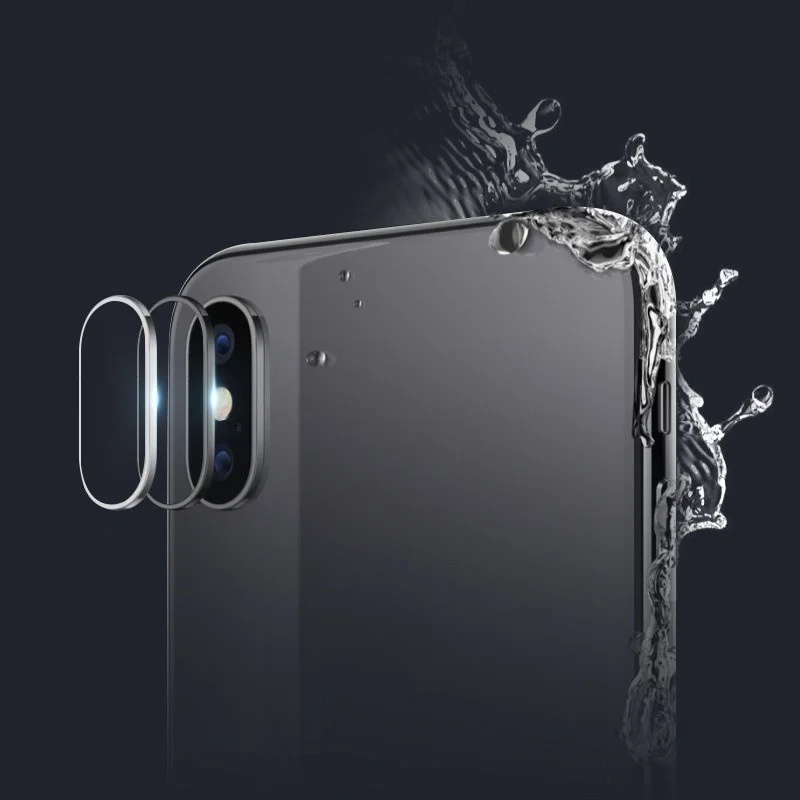 Metal Camera Lens Protective Ring+ Lens Protector 6D Transparent Tempered Glass Film For iPhone 6 6s Plus 7 8 Plus X XR XS Max