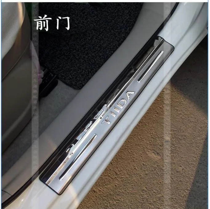 

Car styling Stainless steel door sill Scuff Plate Car accessories For Nissan TIIDA 2012 2013 2014