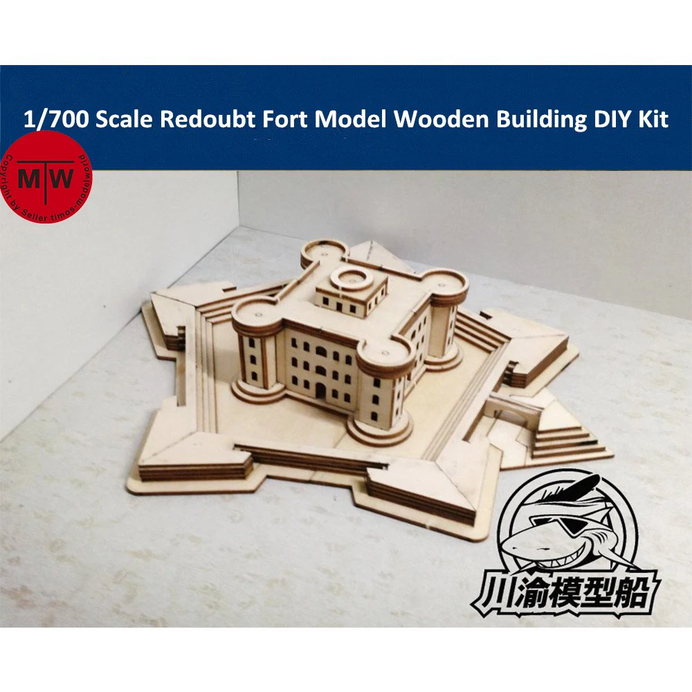 

1/700 Scale Redoubt Castle Fort Model Wooden Building Naval Battle Scenes Diorama DIY Assembly Model Kit CY707