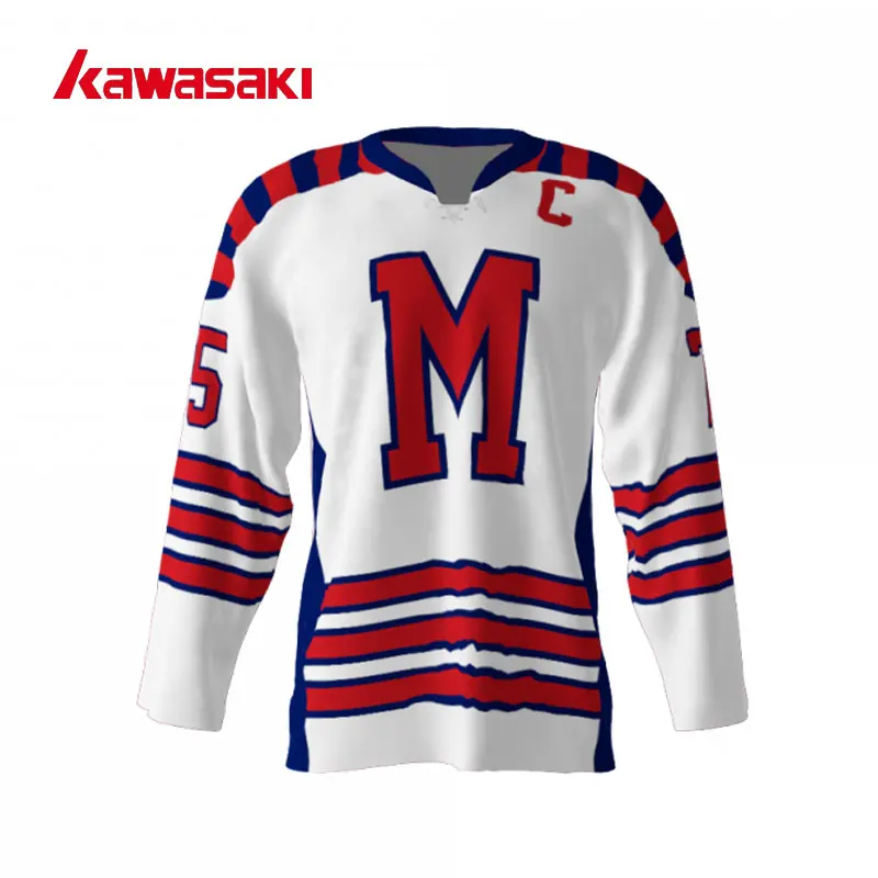 Kawasaki Brand Ice Hockey Jersey Top Youth Mens Custom 75 Plus Size XS