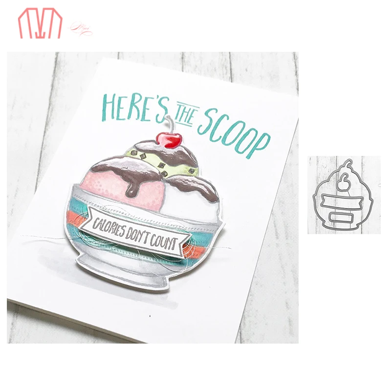 

Mai Ice Cream Metal Cutting Dies and Stamp Stencils for DIY Scrapbooking photo album Decorative Embossing DIY Paper Cards