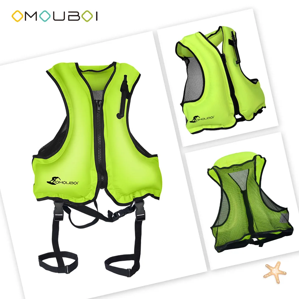 Унисекс OMOUBOI серфинг дрейфующих PFDs спасательные Rashguard куртка надувной бассейн