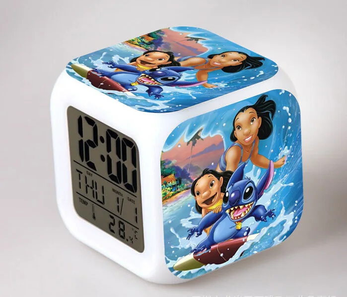 Lilo& Stitch мультфильм детский будильник wekker цифровой будильник игрушки led reloj despertador wake up light reveil настольные часы - Цвет: 10