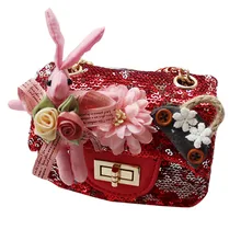 Милый детский кошелек из искусственной кожи с пайетками и мультяшным Кроликом, детский мини-бумажник чехол для телефона, сумка для денег, carteira feminina для девочек