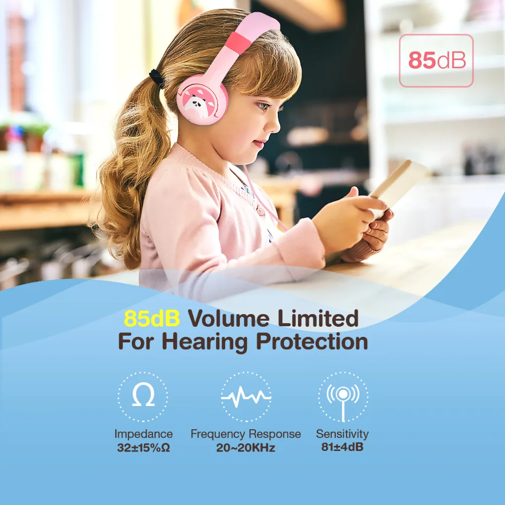 2 Pack Mpow BH181 Wired Headphones Kids Headset Gift For Kids Boys Girls Max 85db Soft Ear pads For iPhone iPod MP3 MP4 laptop