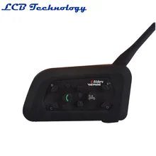 2016 Newest Version V6 1200m Motorcycle Helmet Bluetooth Intercom Headset Moto Intercomunicador 6 Riders BT Interphone