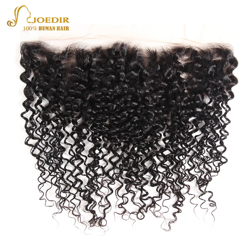 Joedir волос на выходе бразильский человеческих волос 13X4 кружева закрытия Джерри Curl человеческих волос Закрытие салон афро вьющиеся