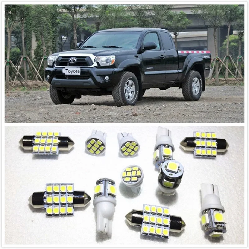 

11 set White LED Lights Interior Package 10 & 31mm Map Dome For Toyota Tacoma FJ 4Runner Avalon Celica Avanza Camry1990-2019