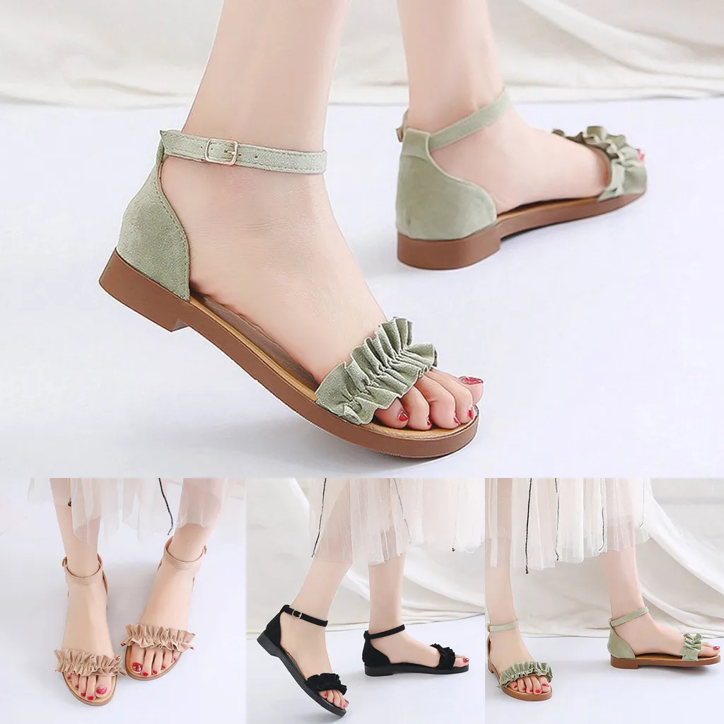 

New Arrivals platform sandals Shoes Women Dress Skirt Flat sandals Ankle Strap Buckle Casual Sandals sandalias mujer 2019 #19624