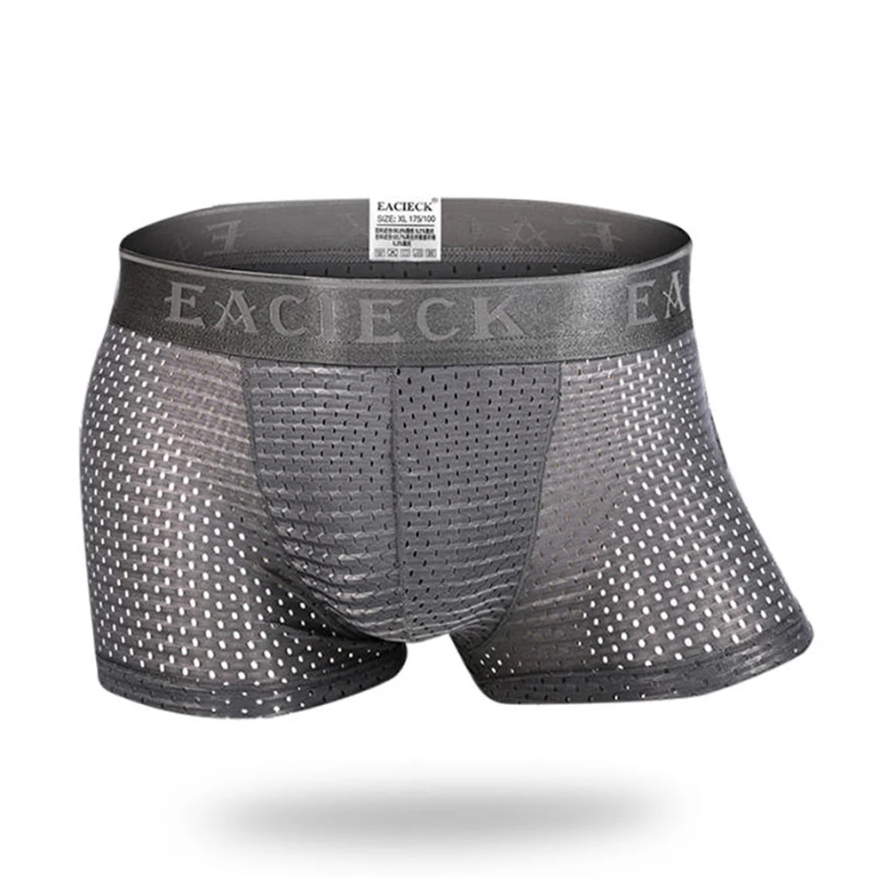 Buy Male Underwear Men Mesh Breathable Underwear Nylon Casual Thin Solid Color