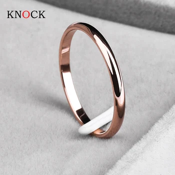 KNOCK Titanium Steel Simple Wedding Rings 1