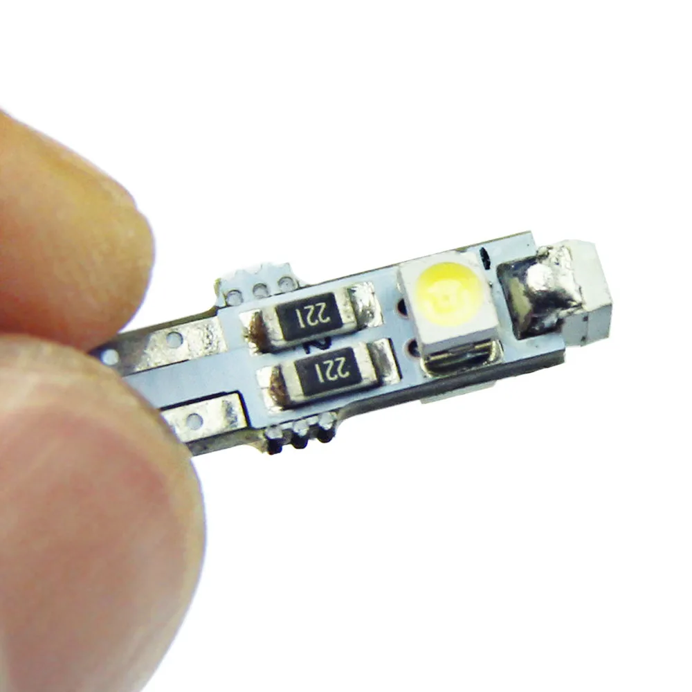 10 шт. T5 светодиодный автомобильный 3smd 1210 клин авто светильник лампа приборная