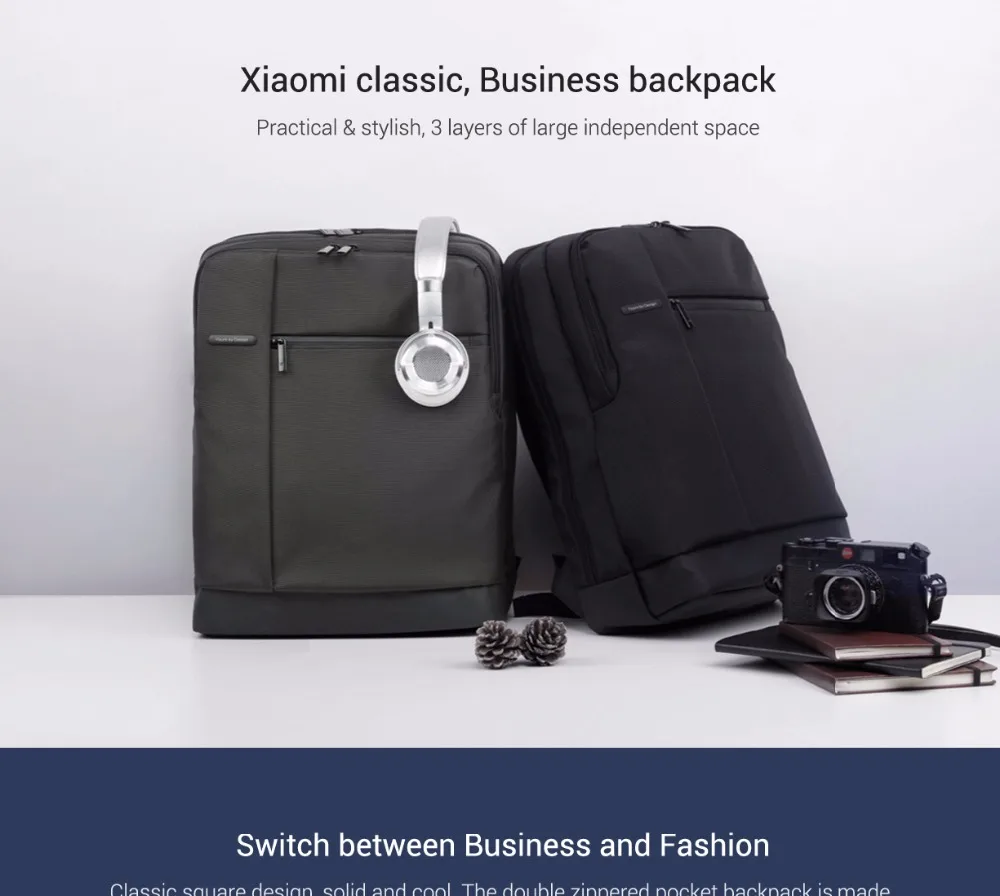 Рюкзак xiaomi brief с 17L емкостью, классический деловой рюкзак для 15 дюймов компьютера/xiaomi plate