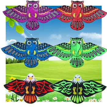 

Random color delivery New 1.25m outdoor kite toy Front pole flame eagle Owl Breeze easy to fly kite toy