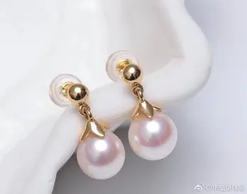 

gorgeous pair of 10-11 mm south sea white pearl dangle earring 18k