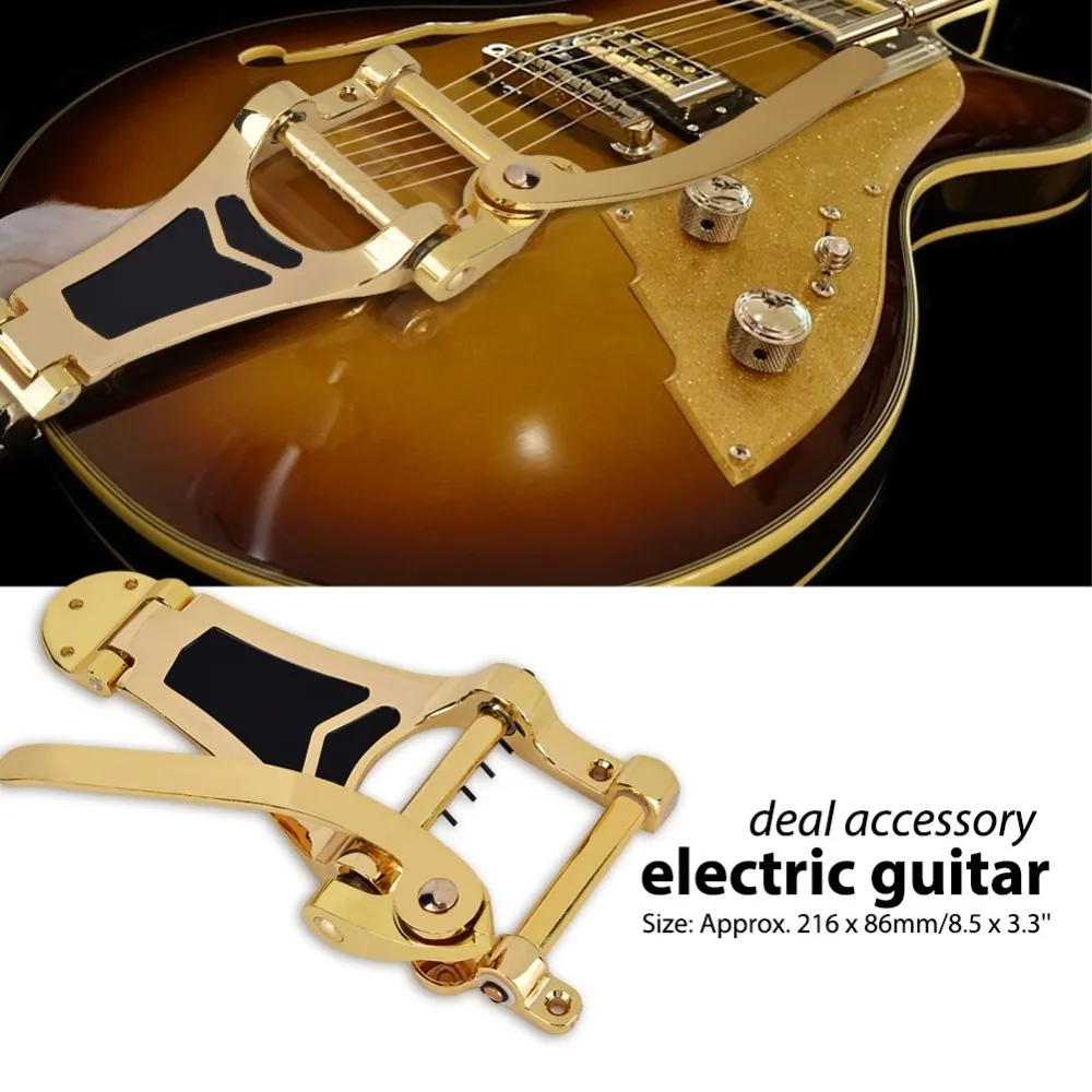 Tremolo Vibrato Bridge Tailpiece Zinc Alloy Hollow body Electric Guitar Tremolo Unit Vibrato Bridge Gold for Electric Guitar