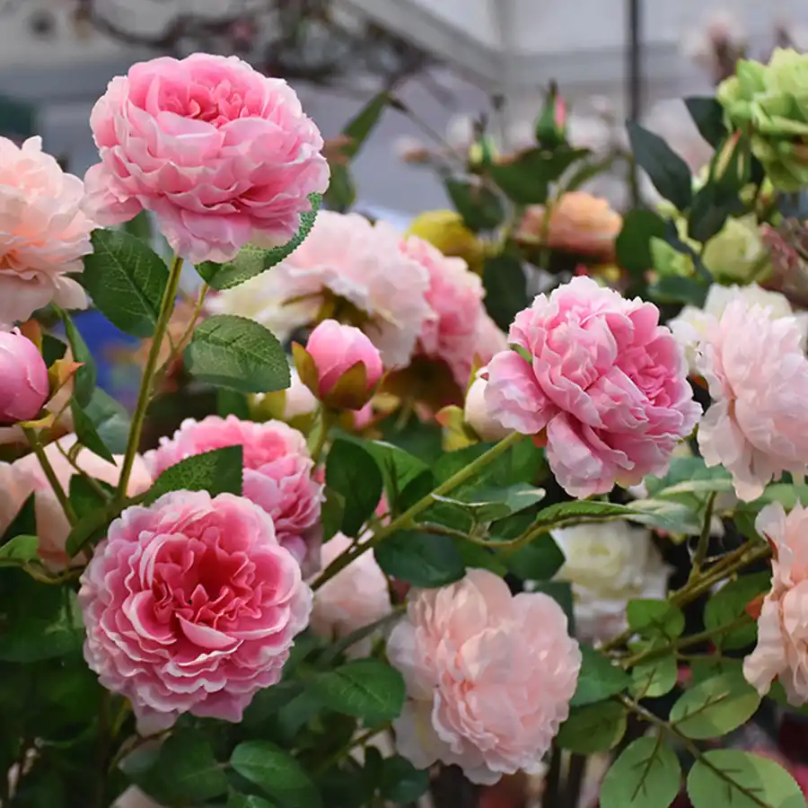 Artificial Rose Peony Silk Flowers DIY Long Branch 3 Heads Peonies Fake Flowers