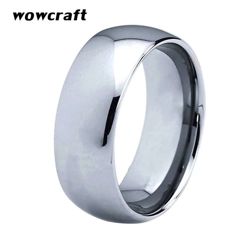 

Tungsten Carbide Ring Simple Style Dome Band Mens Womens Wedding Rings Polished Finish Comfort Fit