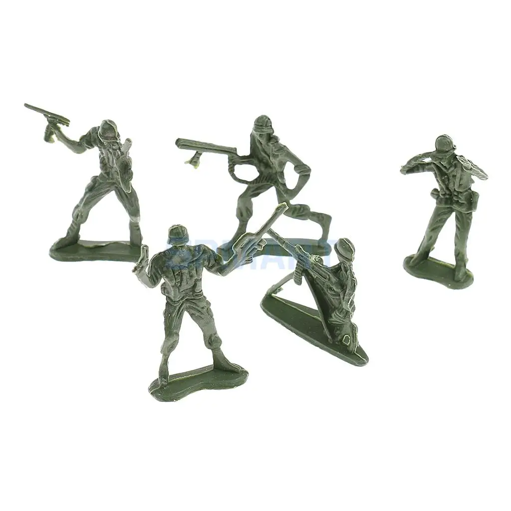 120pcs Plastic Army Playset 4cm WWII Soldier Army Men Action Figures Collectibles Gift - Army Green