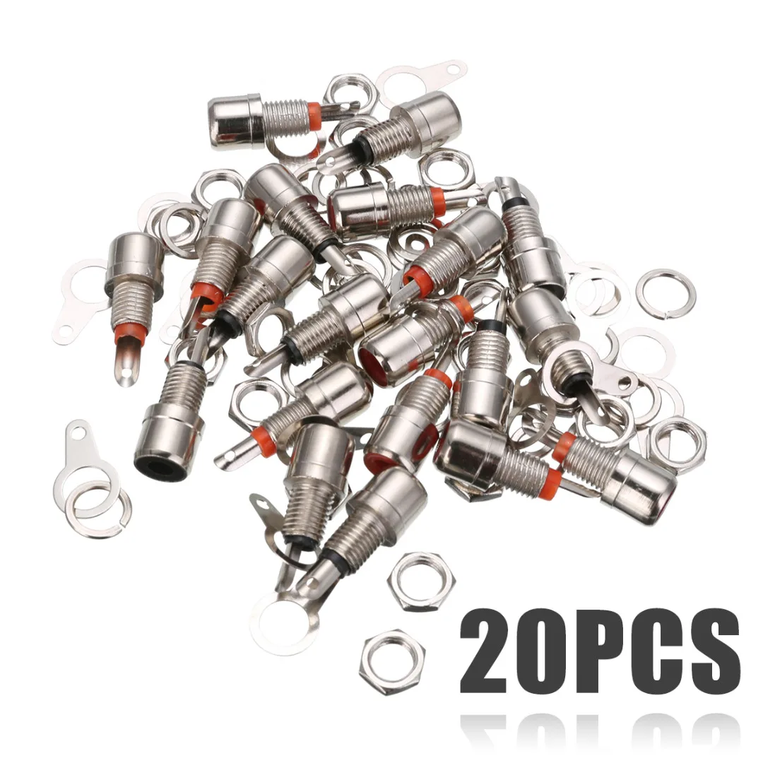 Mayitr 10pcs Black + 10pcs Red Panel Mount Connector High Quality RCA Female Socket Metal Connector Adapter for Plug Connector