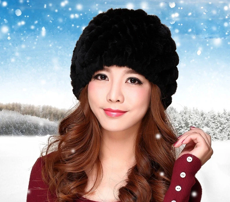 Low Low Low !!! Hot Sales Cheap Real Rex Rabbit Fur Hats High Quality Knitted Rex Rabbit Fur Beanies Women Skullies DL6182 (46)