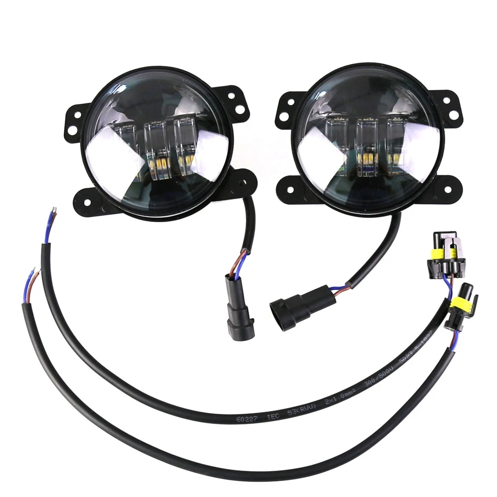 Пара светодиодных противотуманных фар 30 Вт 4 дюйма для 07 ~ 14 Jeep Wrangler JK Rubicon Sahara|led