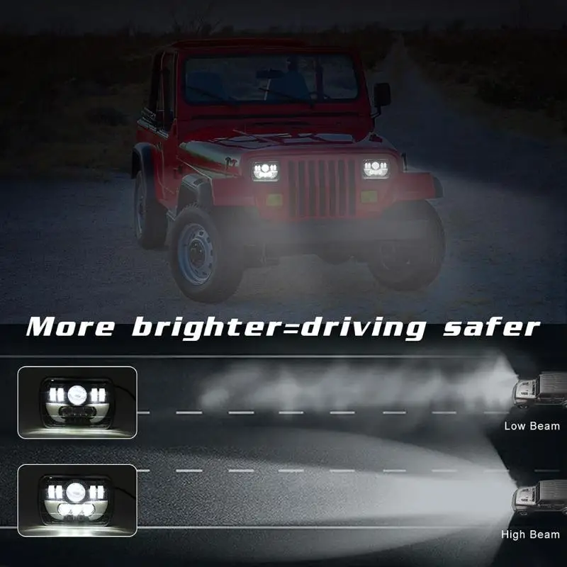 VODOOL 7x6/5x7 дюймов 300 Вт светодиодный головной светильник Hi-Lo светильник автомобильный головной светильник прямоугольные лампы для автомобиля грузовик внедорожник светильник s лампа аксессуары