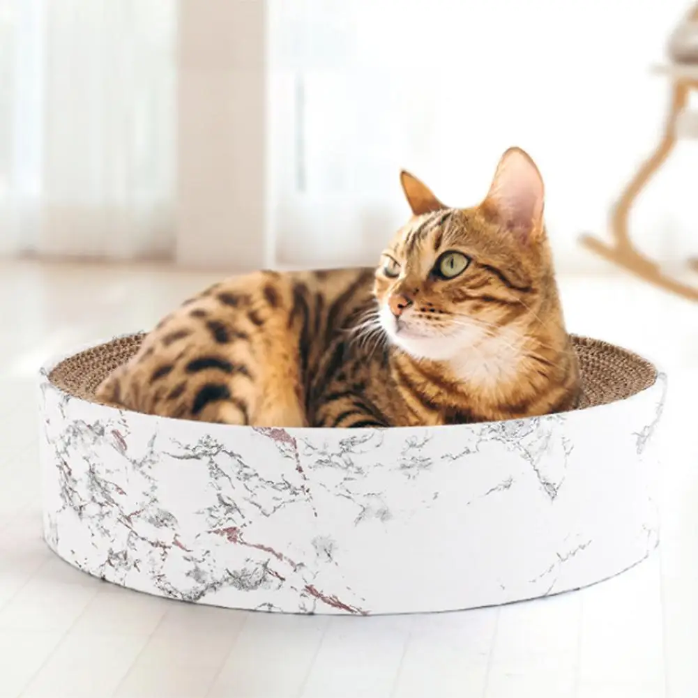 

Large Bowl-Shaped Print Cat Bed Sofa Customized Corrugated Paper Cat Scratch Board Cat Toy Mat Eco-friendly Pet Supplies 20E