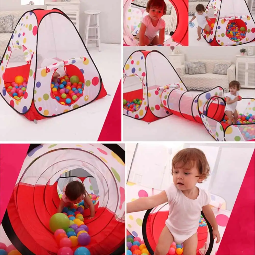 3-в-1 Портативный складной детская палатка игровой домик автоматически раскрывающаяся палатка с туннелем для бассейна с шариками ямы Lage пространство на открытом воздухе игрушечные палатки