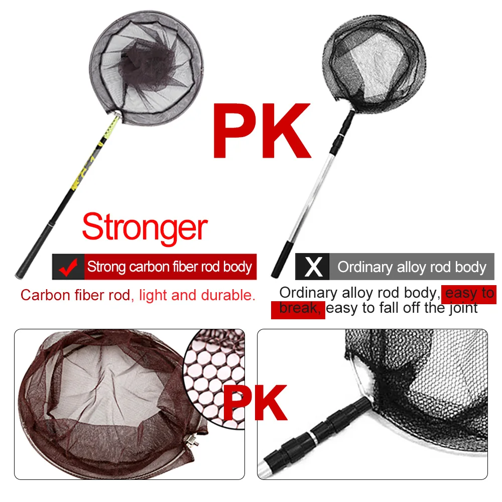 JOSBY 2,1 м 3 м Складная рыболовная сеть для ловли рыбы складная углеродная длинная ручка телескопическая рыболовная ловля салазки снасти