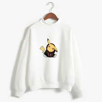 

New Spring Brand Harajuku Women Sweatshirts Long Sleeve Hoodies Pikachu Pastel Colors Cartoon Sudaderas Mujer Print Tops