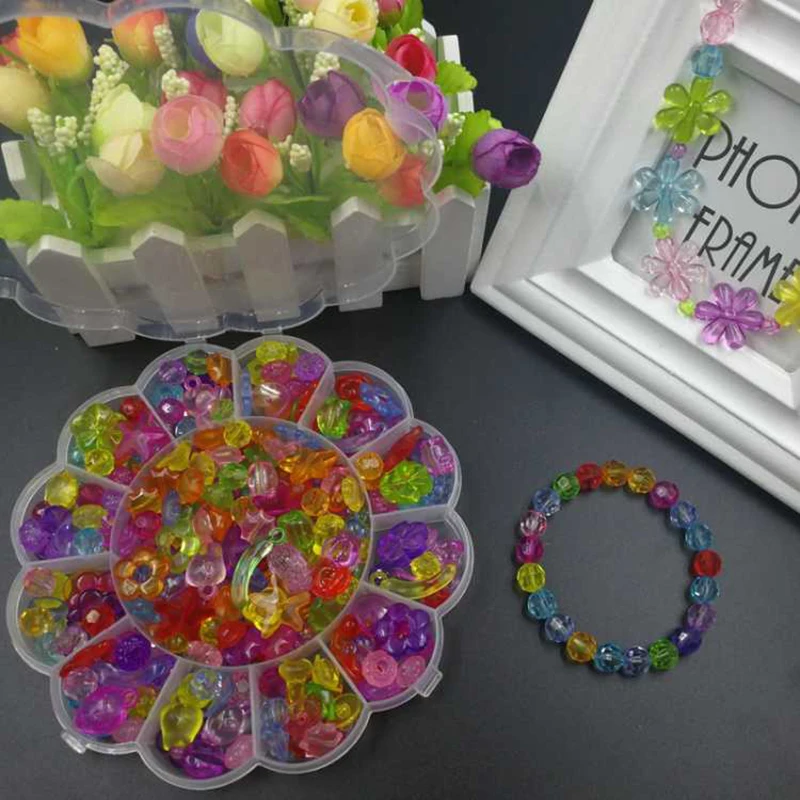 Бусины для самостоятельного изготовления украшений игрушки для детей ручной работы ожерелья, браслеты, ювелирные изделия делая бусины комплект для девочек развивающие игрушки подарок