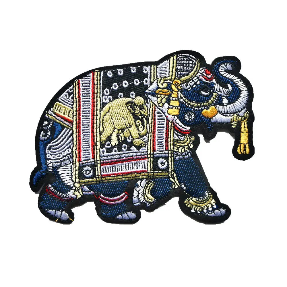 

10CM Lucky Elephant Totem Left Side Embroidery Sew Iron On Patches Badges For Jeans T Shirt DIY Appliques Craft Decoration