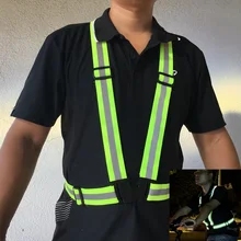 Adjustable size Bike Cycling Vest Reflective elastic belts Sleeveless Night Running Security Riding Outdoor Protection wear