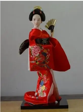 12*30 см Восточный японский шелк мебель кимоно Кабуки Гейша кукла парча кимоно Кабуки Гейша кукла фигура украшение дома - Цвет: 3