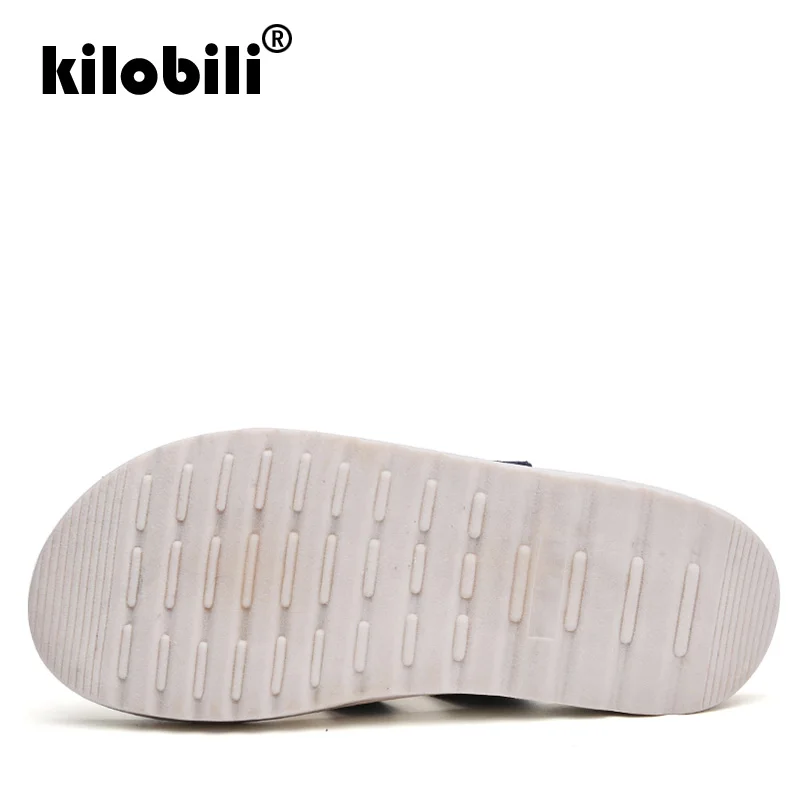 Kilobili 2019 Для женщин Повседневное сандалии плоская обувь из натуральной кожи без