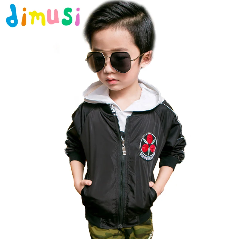 DIMUSI Spring Children's Bomber jacket boys Rose patchwork Autumn Coat