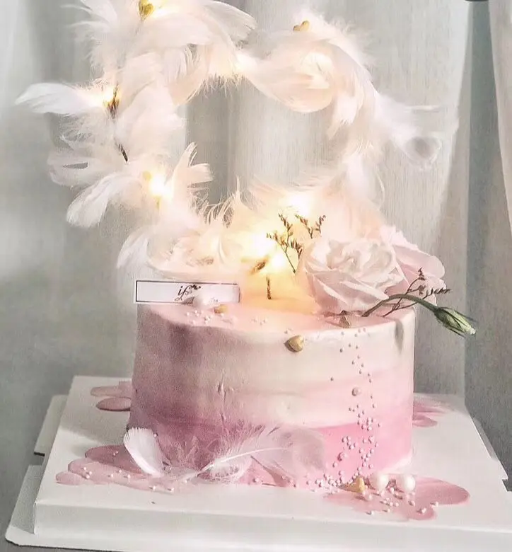 Светодиодный светильник перо Сердце торт, топперы, капкейки десерт Топпер День рождения украшение для свадебного торта фестиваль вечерние принадлежности