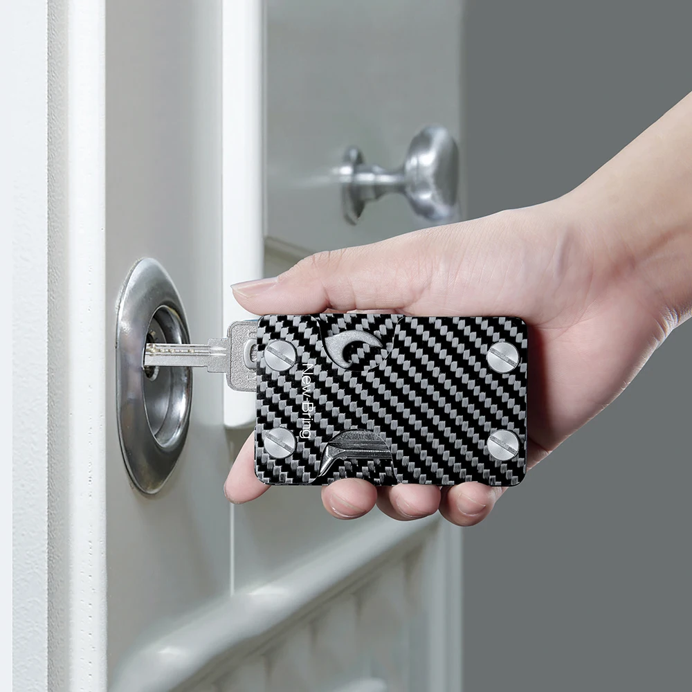Carbon Fiber Credit Card Holder and Key Organizer With RFID Anti-thief Multi-functional Card Wallet Male U-disk include wallet card holder card holder credit card holder