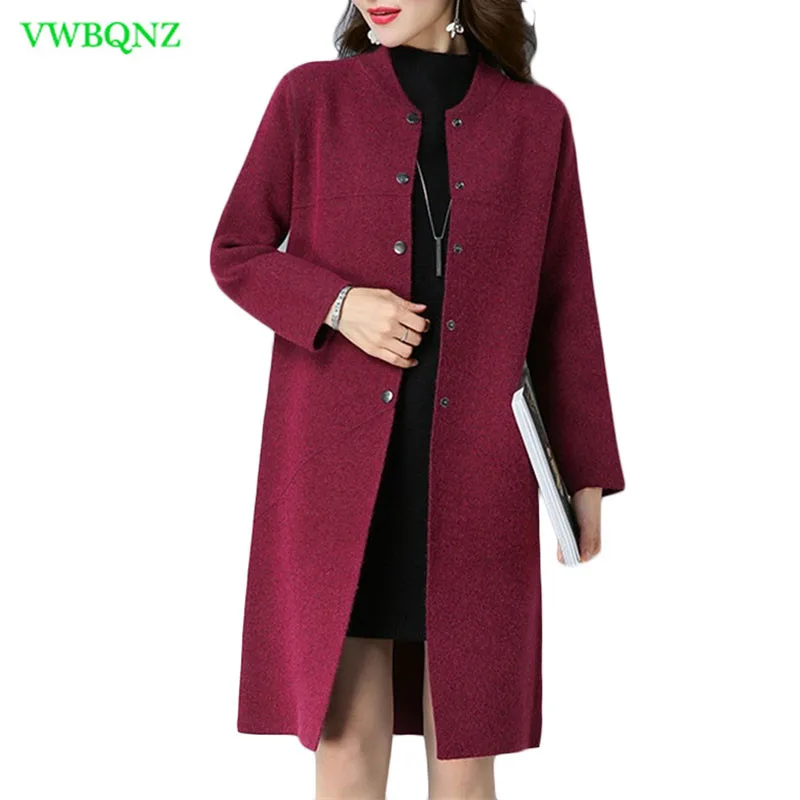 

Spring Autumn Sweater Cardigan Korean Women Loose Long Sweater Coat Women's Single-breasted Plus size Sweaters Jacket Coats A390