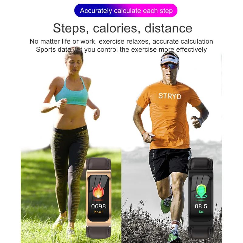  Smart Bracelet AK12 Men Women Heart Rate Band Sleep Monitor Blood Pressure Fitness Tracker Waterpro - 33013614393