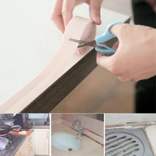 Водонепроницаемый плесени клейкая лента гостиная кухня соединение радиатора стикер для трещин ванная комната угловая линия наклейка в виде полосы