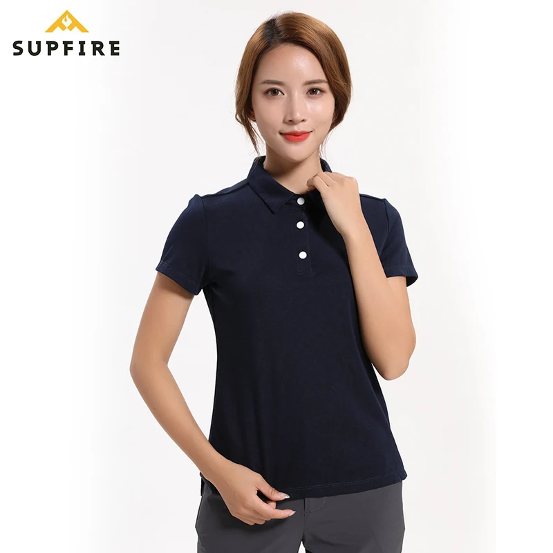 

Supfire Women Polo shirt Quick Dry Gym T-shirt Sports Fitness Shirt Short Sleeve Training Hiking Running Fishing Sportswear C023