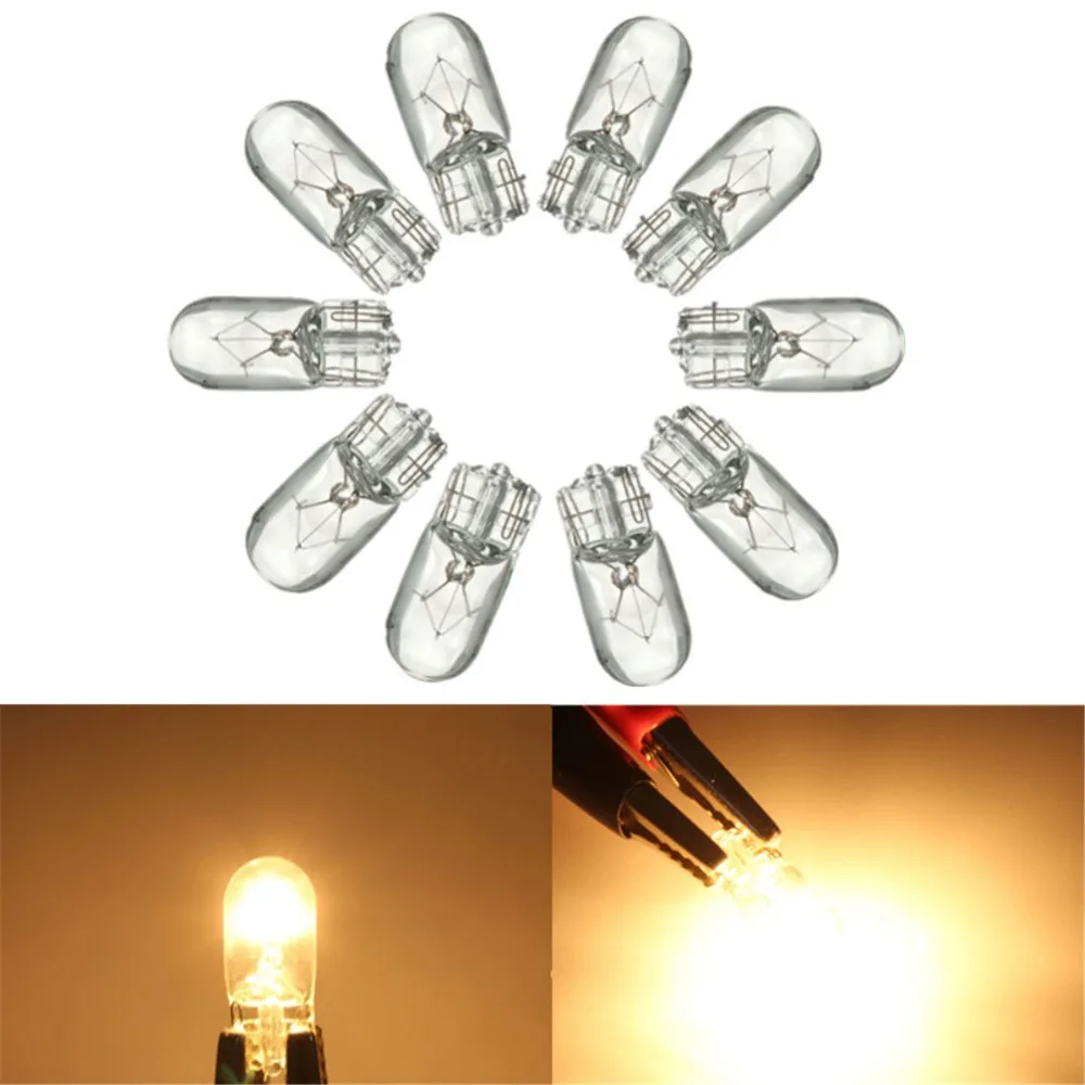 10Pcs DC 24V T10 W5W 194 501 5W Green Halogen Bulb Signal Interior Car Light Lam