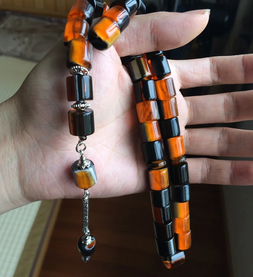 Имитация янтаря цвет смолы материал исламские молитвенные Бусы Tasbih мусульманские misbaha tasbeeh sibha masbaha tesbih