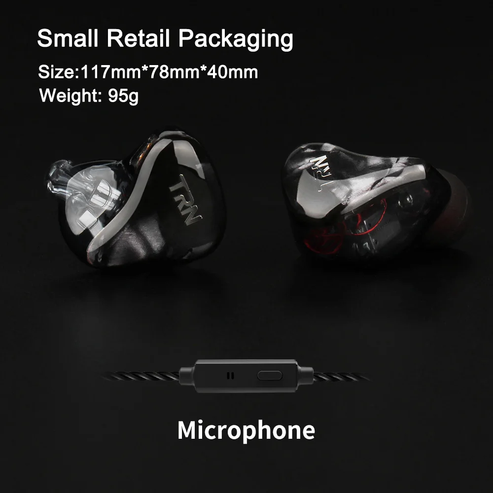 TRN X6 6BA сбалансированная арматура драйвер в ухо наушник HIFI монитор Спорт Бег разрешение IEM съемный 2Pin кабель наушники - Цвет: TRN X6 WithMic Small
