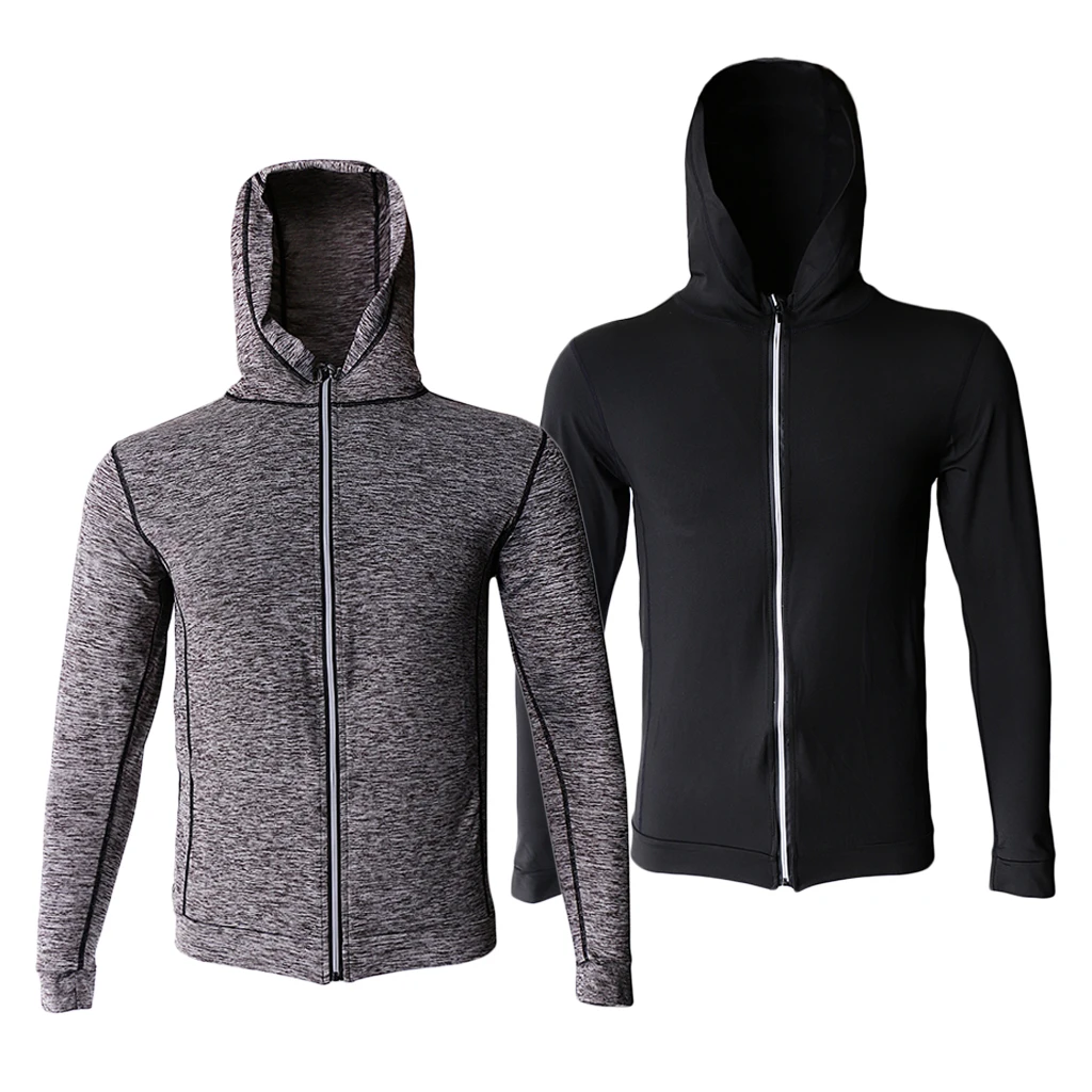 2019 New Mens Sports Polyester Knitted Hooded Jackets Autumn Gym Running Yoga Hoodies Jogging Overcoat 