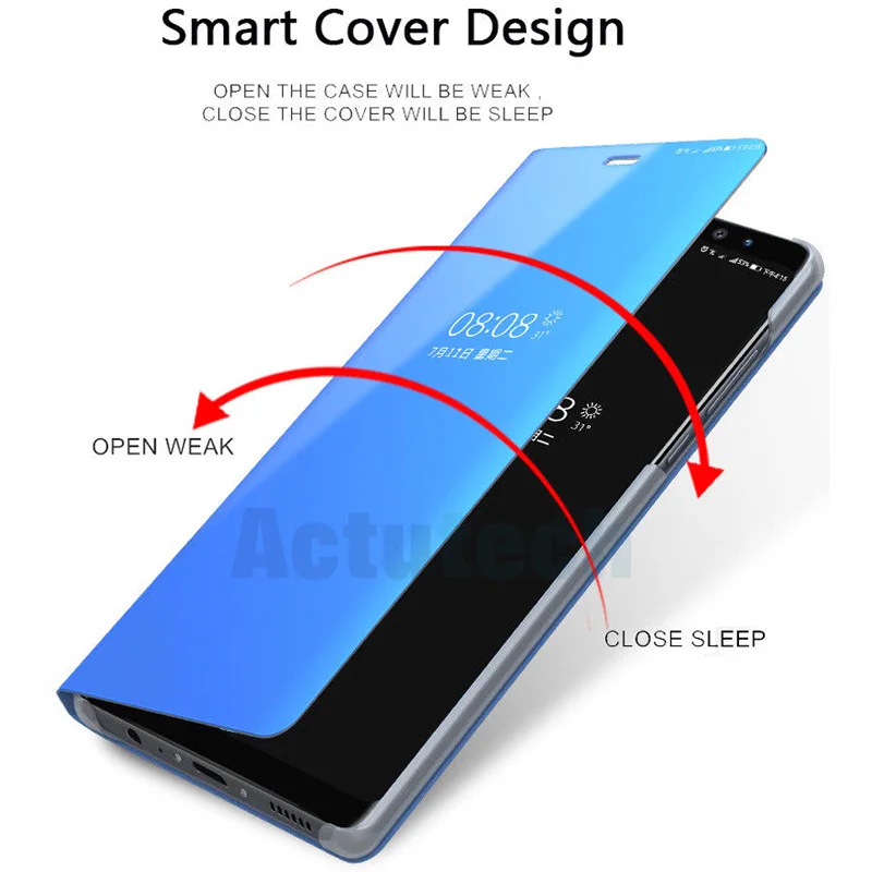 Умный кожаный чехол с откидной крышкой и подставкой для Huawei Y5 Y6 Y9 Prime 2018 P Smart 2019 P20