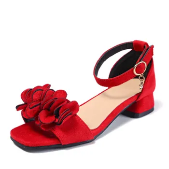 

Summer Girls Sandals Peep-toe Kids High-heels Party Girls Shoes Children Princess Sandals Shoes For Girls Size 27-37